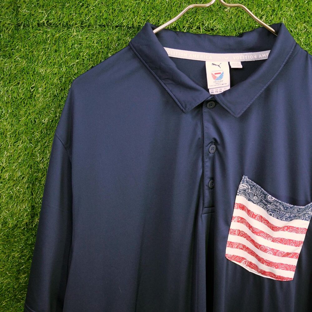 Puma Golf Volition Paisley Pocket Polo Navy - Men's Size XXL